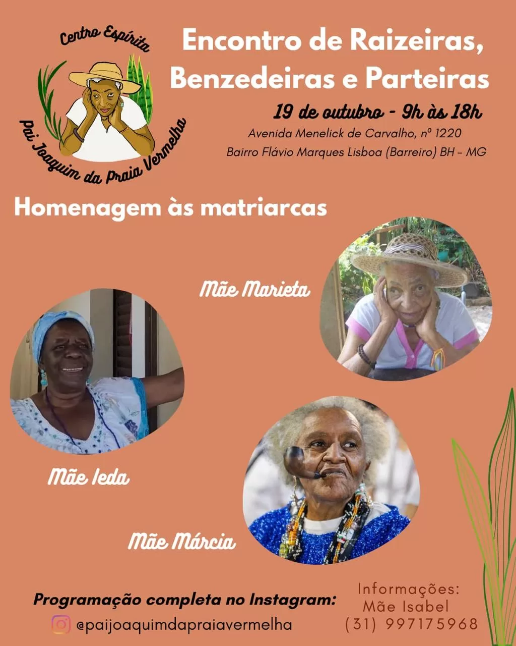 Encontro com as raizeiras em Belo Horizonte – homenagem às matriarcas